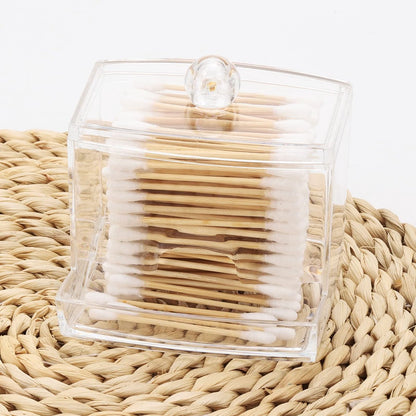 cotton swab holder dispenser large transparent bathroom storage accessories decoration organizer cotton swab cotton ball holder apothecary jar cotton swab cotton ball thread container - Image 3