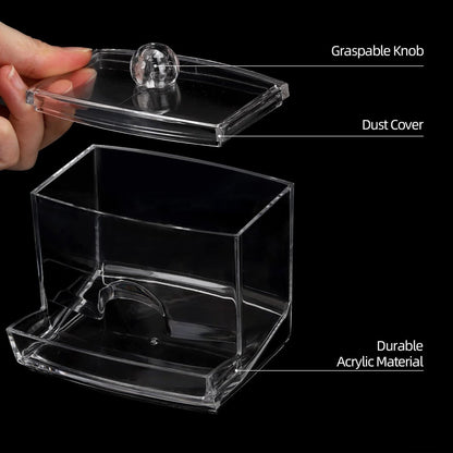 cotton swab holder dispenser large transparent bathroom storage accessories decoration organizer cotton swab cotton ball holder apothecary jar cotton swab cotton ball thread container - Image 5