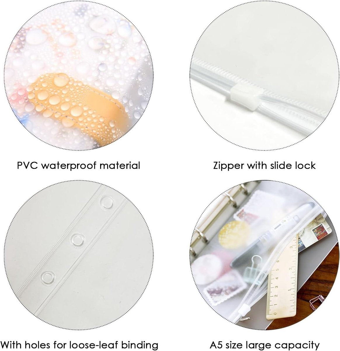 12 money envelopes with 6 holes for A6 size - Budget sleeve for receipts - Storage accessories with binding spine - Savings accessories - Image 3