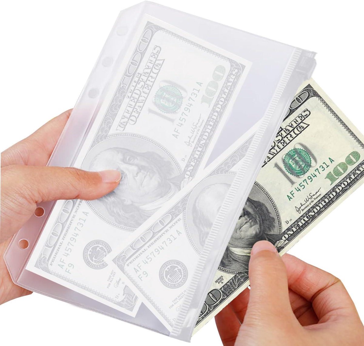 12 money envelopes with 6 holes for A6 size - Budget sleeve for receipts - Storage accessories with binding spine - Savings accessories - Image 5