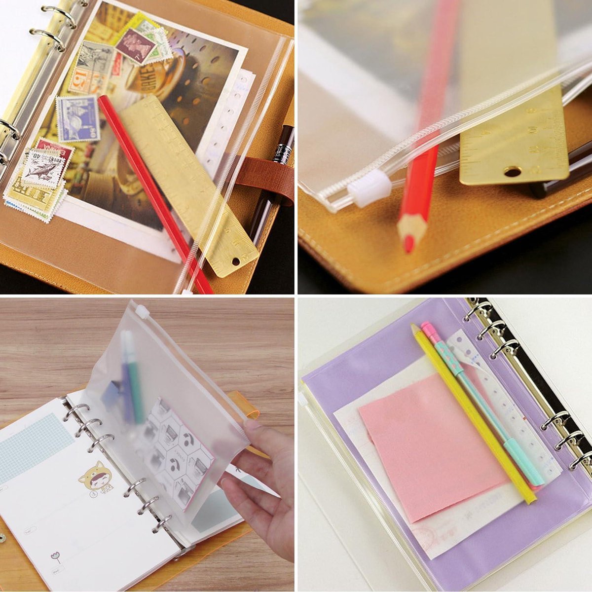 12 money envelopes with 6 holes for A6 size - Budget sleeve for receipts - Storage accessories with binding spine - Savings accessories - Image 6
