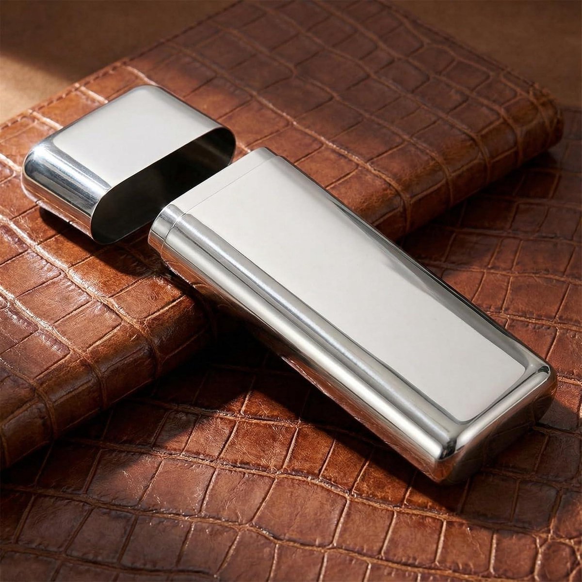 Stainless Steel Travel Case Portable Holder for Light Humidor Storage Accessories with Handle - Image 7
