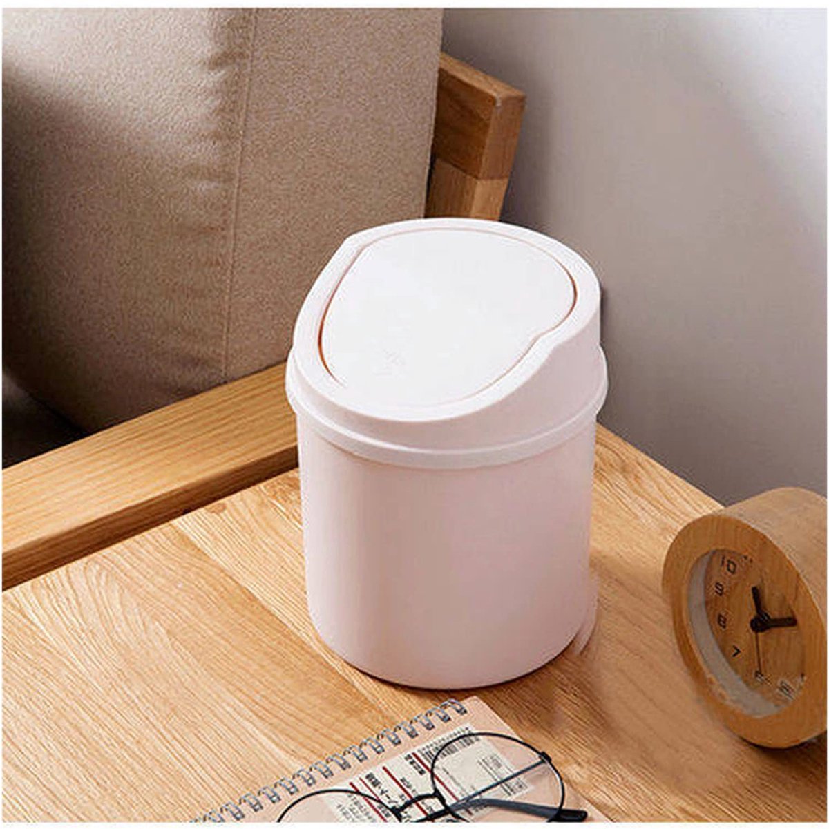 1-pack, pink, mini trash can, desk trash can, home office storage accessories - Image 3