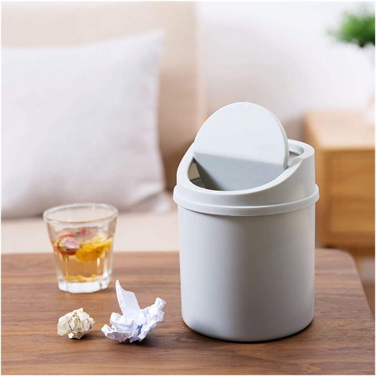 1-pack, pink, mini trash can, desk trash can, home office storage accessories - Image 4