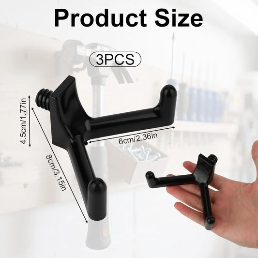 Tool Hooks for Garden Hanger - Storage Accessories for Garden Tools - 3 Pieces Black - for Shovels and Rakes - Image 3