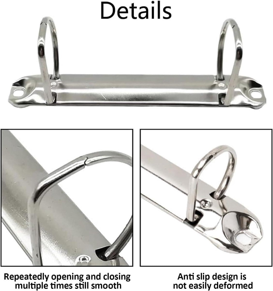 5 pieces D-shaped metal clip ring binder mechanism - set of 2 ring binders for papers, textbook, documents - school supplies - storage accessories - Image 7
