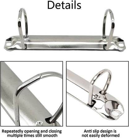 5 pieces D-shaped metal clip ring binder mechanism - set of 2 ring binders for papers, textbook, documents - school supplies - storage accessories - Image 7