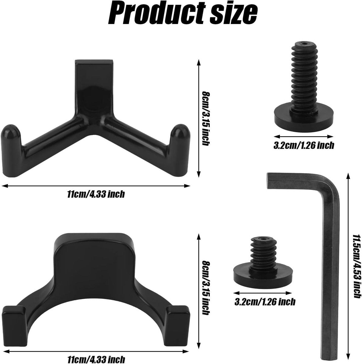 Allecto plus - Tool Storage Brackets, Set of 21, Y/U-Shape, Black, Includes Wrench, Shed Storage Accessories - Compatible with Suncast and Craftsman - Image 6