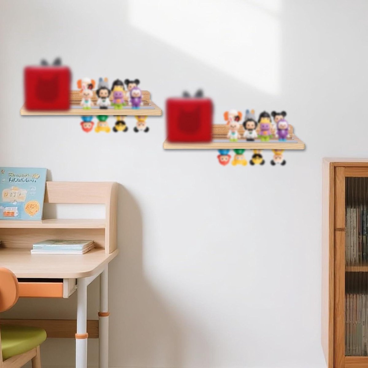 Allecto plus - Magnetic Shelf for Tonies, Wooden Display Shelf for Toy Figures with Charging Station - Nursery Organizer with Floating Design and Storage Accessories. - Image 4