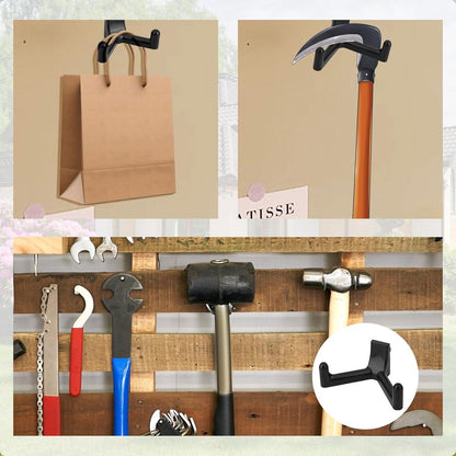 21-Piece Tool Storage Hooks - Black Y/U-Shaped Hooks with Wrench - Shed Storage Accessories - Compatible with Suncast and Craftsman - Image 2