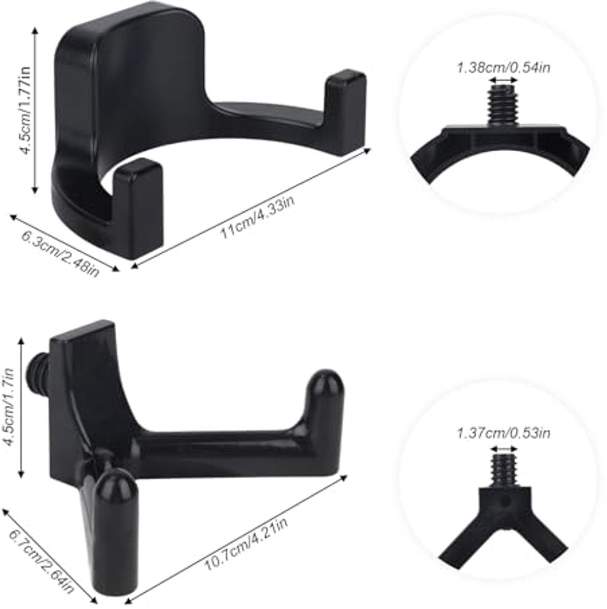 sanding hooks compatible with Suncast and Craftsman, plastic U- and V-shaped tool hangers, storage accessories for sanding boards, rakes, shovels, and hammers (black) - Image 3