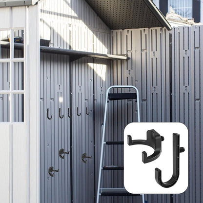 Storage Hooks for Sheds - Handy J/V-Shaped Tool Hooks - Compatible with various sheds - Storage accessories for a tidy shed - Image 2