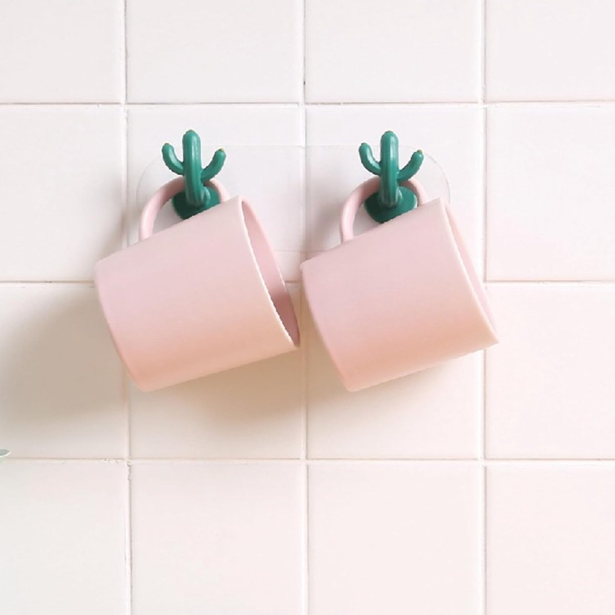 4 pieces - Hooks - Storage racks - Wall mounting - Storage accessories - No drilling required - Home decoration - Suitable for behind doors - Bathrooms - Kitchens - Green - 6*3.8 cm - Image 7
