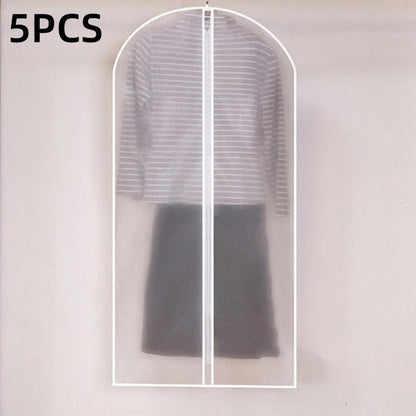 5-piece - Garment bag - dust bag - dust cover - clothing storage bag - central zipper - storage accessories - suitable for wardrobe storage and travel - white - 60*120 cm