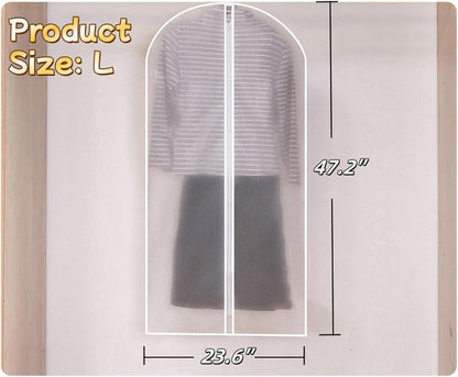 5-piece - Garment bag - dust bag - dust cover - clothing storage bag - central zipper - storage accessories - suitable for wardrobe storage and travel - white - 60*120 cm - Image 3