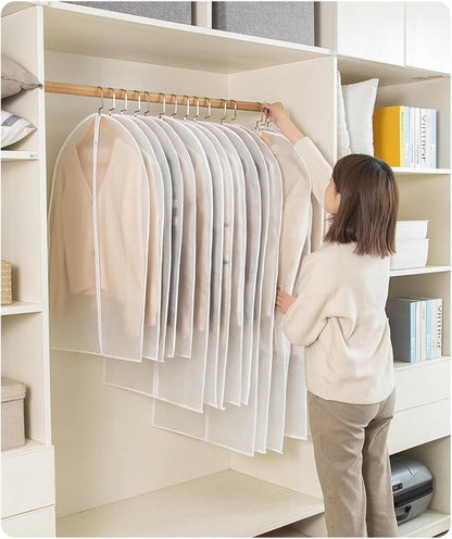 5-piece - Garment bag - dust bag - dust cover - clothing storage bag - central zipper - storage accessories - suitable for wardrobe storage and travel - white - 60*120 cm - Image 7