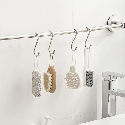 4 pieces - Hooks - Cabinet door hooks - S-shaped hooks - Storage hooks - Storage accessories - Suitable for kitchens, bathrooms, cabinets, nightstands - Silver - 6.5*2.5*7.5 cm - Image 4