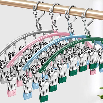2 pieces - Clothes rack - sock clips - clothes hangers - storage accessories - suitable for drying socks and underwear - pink - 41*24.5 cm - Image 4