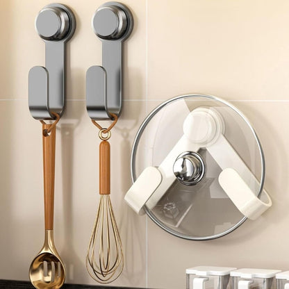 2 pieces - Hooks - Suction hooks - Pot lid racks - Storage racks - Rotatable - Storage accessories - Suitable for kitchens, bedrooms and bathrooms - Black - 3*5*19.5 cm - Image 2