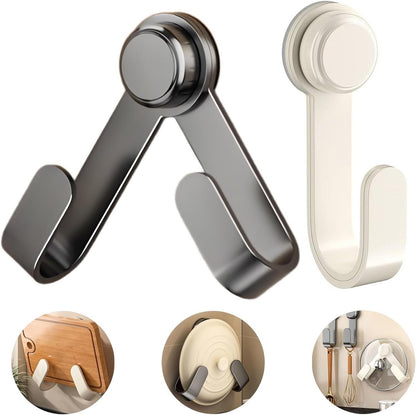 2 pieces - Hooks - Suction hooks - Pot lid racks - Storage racks - Rotatable - Storage accessories - Suitable for kitchens, bedrooms and bathrooms - Black - 3*5*19.5 cm - Image 4