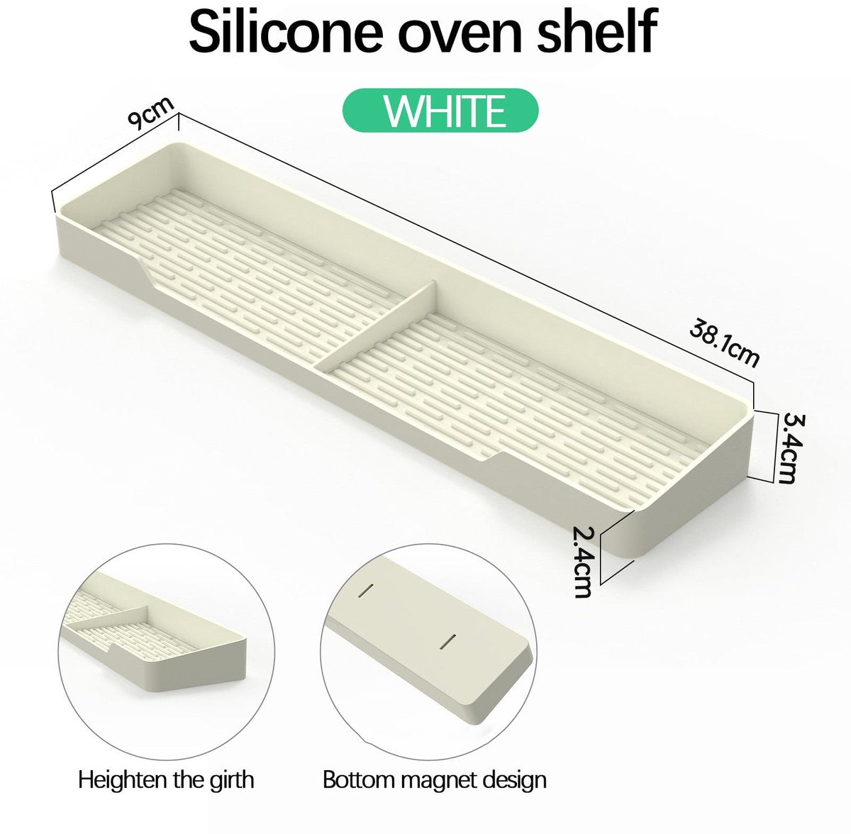 Magnetic hob rack, kitchen storage rack, magnetic silicone spice rack over the stove, decorative storage accessories for the kitchen, oven rack, kitchen gadgets suitable for flat hobs. - Image 2