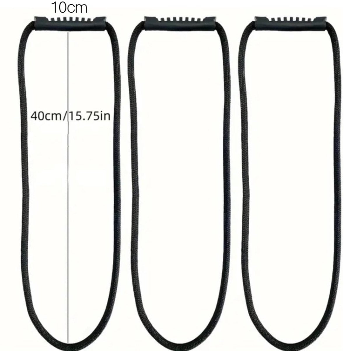 4 pieces - Cable management strap - Cable management strap - Carrying rope - Handle - Storage rope - Storage accessories - Suitable for cable storage - Tools - Water pipes - Black - 10*40cm - Image 5