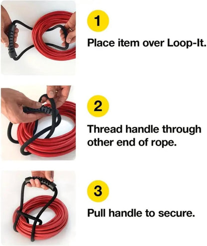 4 pieces - Cable management strap - Cable management strap - Carrying rope - Handle - Storage rope - Storage accessories - Suitable for cable storage - Tools - Water pipes - Black - 10*40cm - Image 7