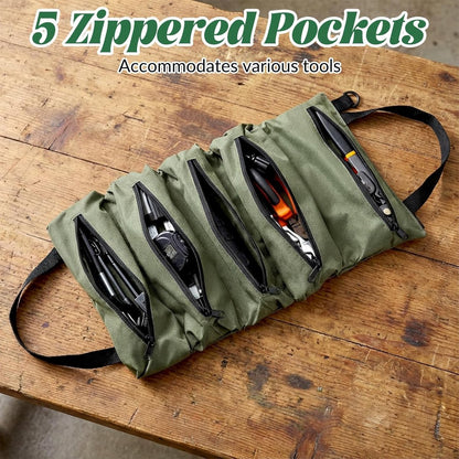 Tool bag - storage bag - tool bag - tools not included - foldable - portable - storage accessories - suitable for electricians and repairmen - tool bag - green - 47*28 cm - Image 3