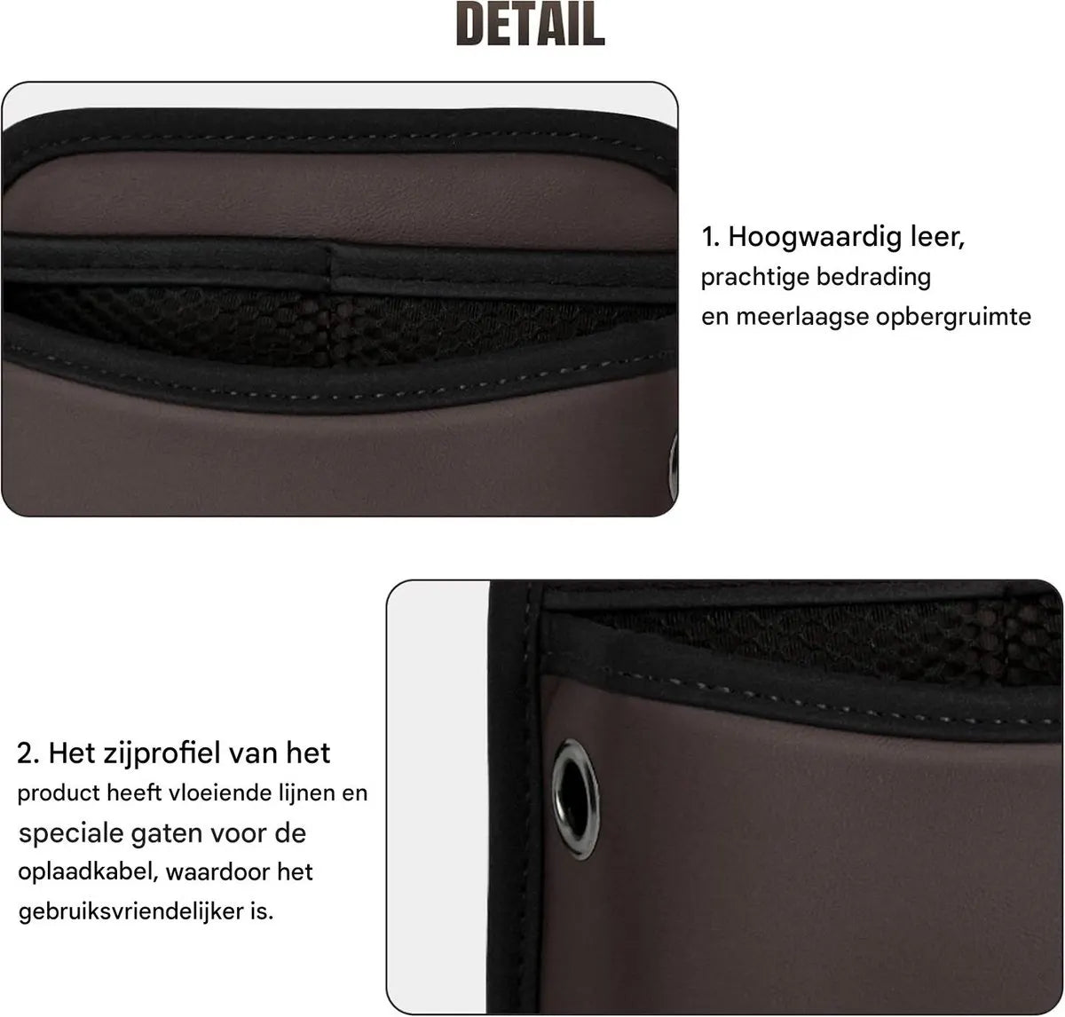 Car Storage Bag Self Adhesive Universal Seat Side Organizer Car Essentials for Phone Storage, 18x15x5.5 cm - Image 7