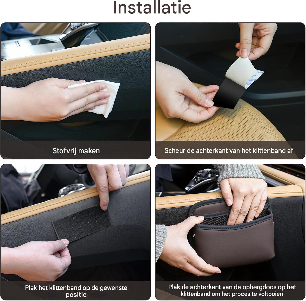 Car storage bag - 18*15*5.5 cm - Car storage bag - Storage - Universal car storage bag - Self-adhesive storage bag - Car essentials - Universal storage accessories for the car seat holder - Image 6