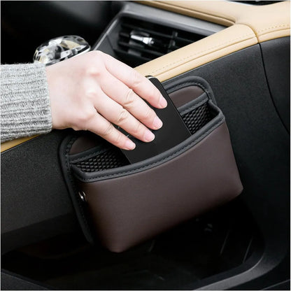 Car Storage Bag Self Adhesive Universal Seat Side Organizer for Phone Keys Coins, 18 x 15 x 5.5 cm - Image 2