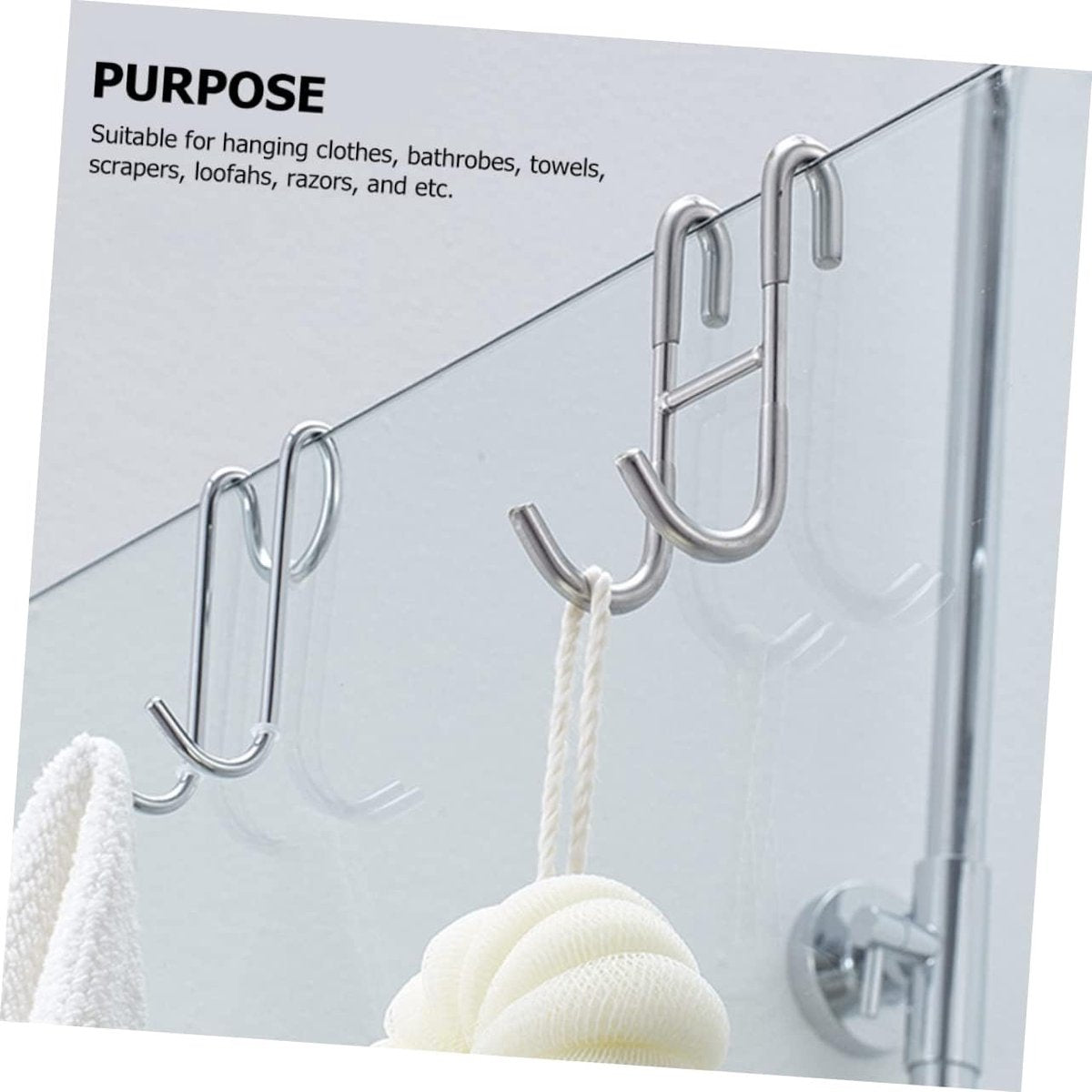 Two-piece set of door hooks, suitable for hanging towels and other storage accessories. - Image 2