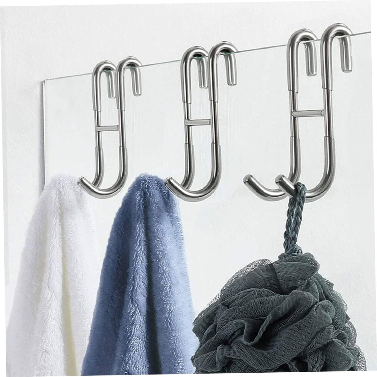 Two-piece set of door hooks, suitable for hanging towels and other storage accessories. - Image 3