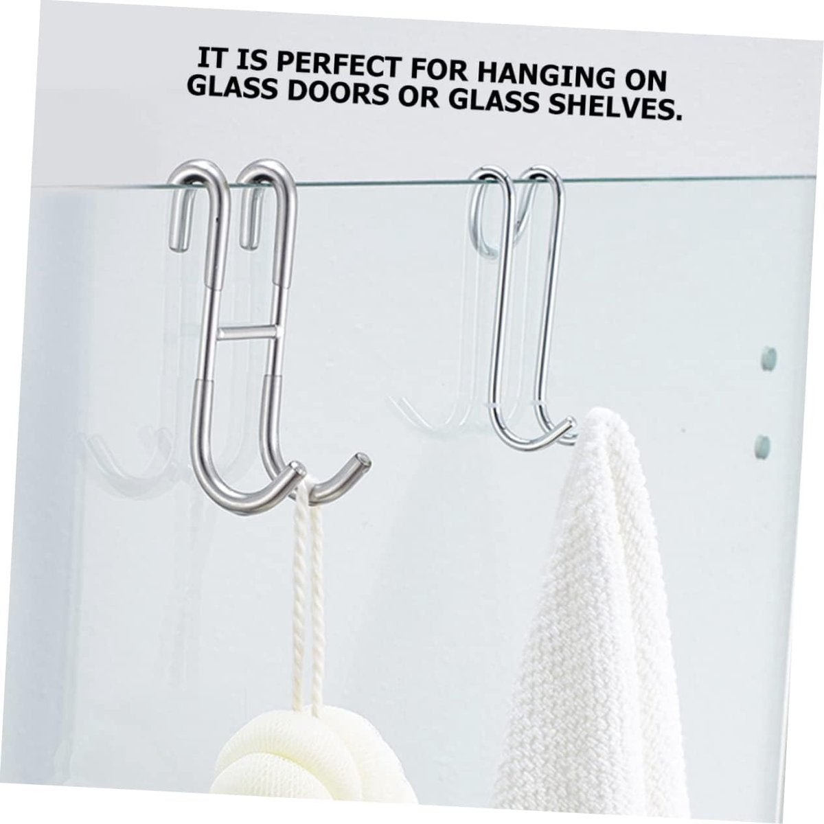 Two-piece set of door hooks, suitable for hanging towels and other storage accessories. - Image 4