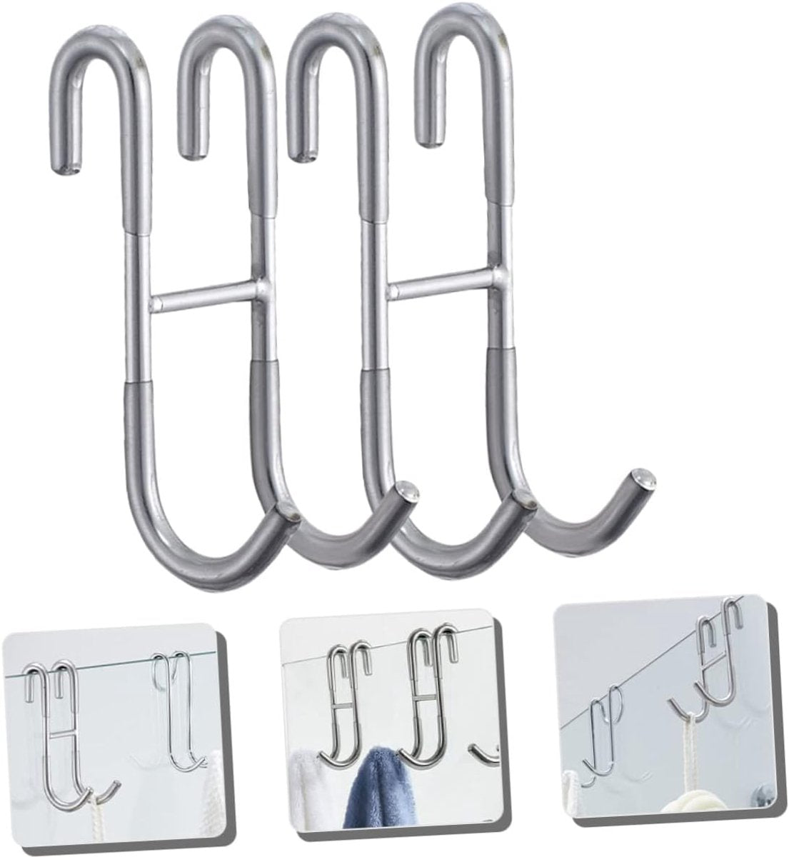 Two-piece set of door hooks, suitable for hanging towels and other storage accessories. - Image 5