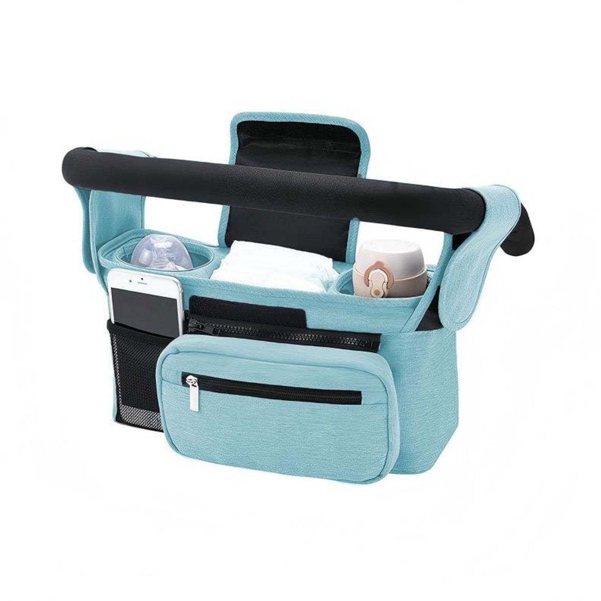 Universal storage bag for stroller - with drink holder - cup holder - stroller storage accessories - large capacity stroller bag - Image 2