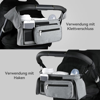 Universal storage bag for stroller - with drink holder - cup holder - stroller storage accessories - large capacity stroller bag - Image 7