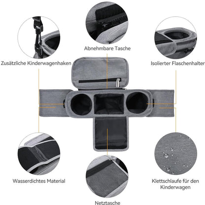 Universal storage bag for stroller - with drink holder - cup holder - stroller storage accessories - large capacity stroller bag - Image 4