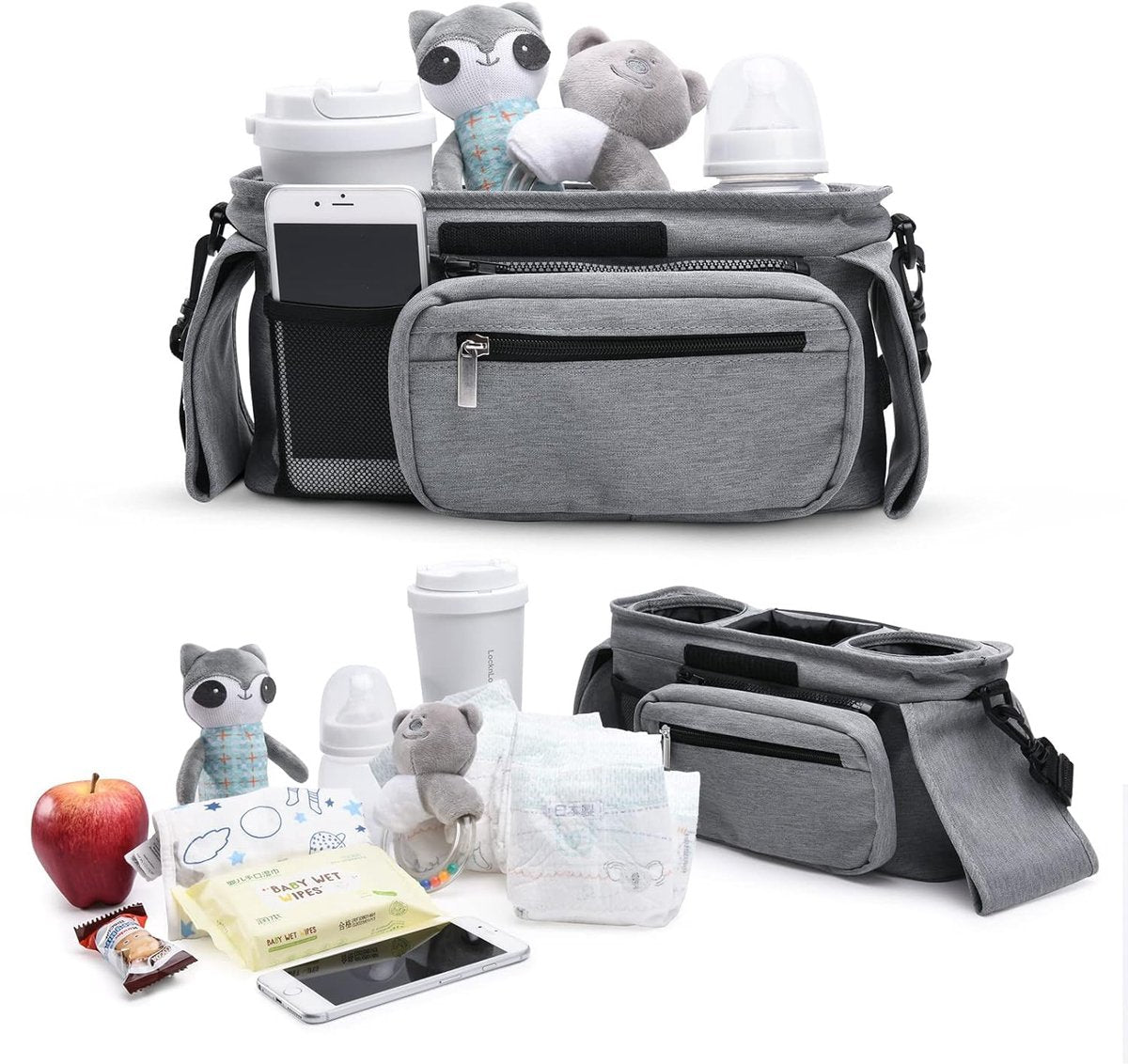 Universal storage bag for stroller - with drink holder - cup holder - stroller storage accessories - large capacity stroller bag - Image 8