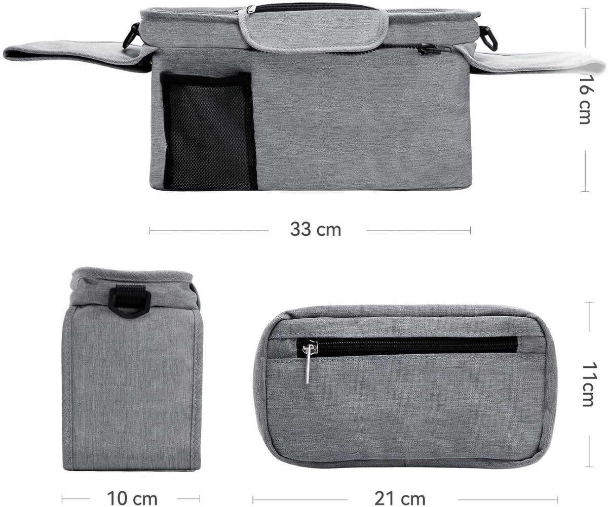 Universal storage bag for stroller - with drink holder - cup holder - stroller storage accessories - large capacity stroller bag - Image 2