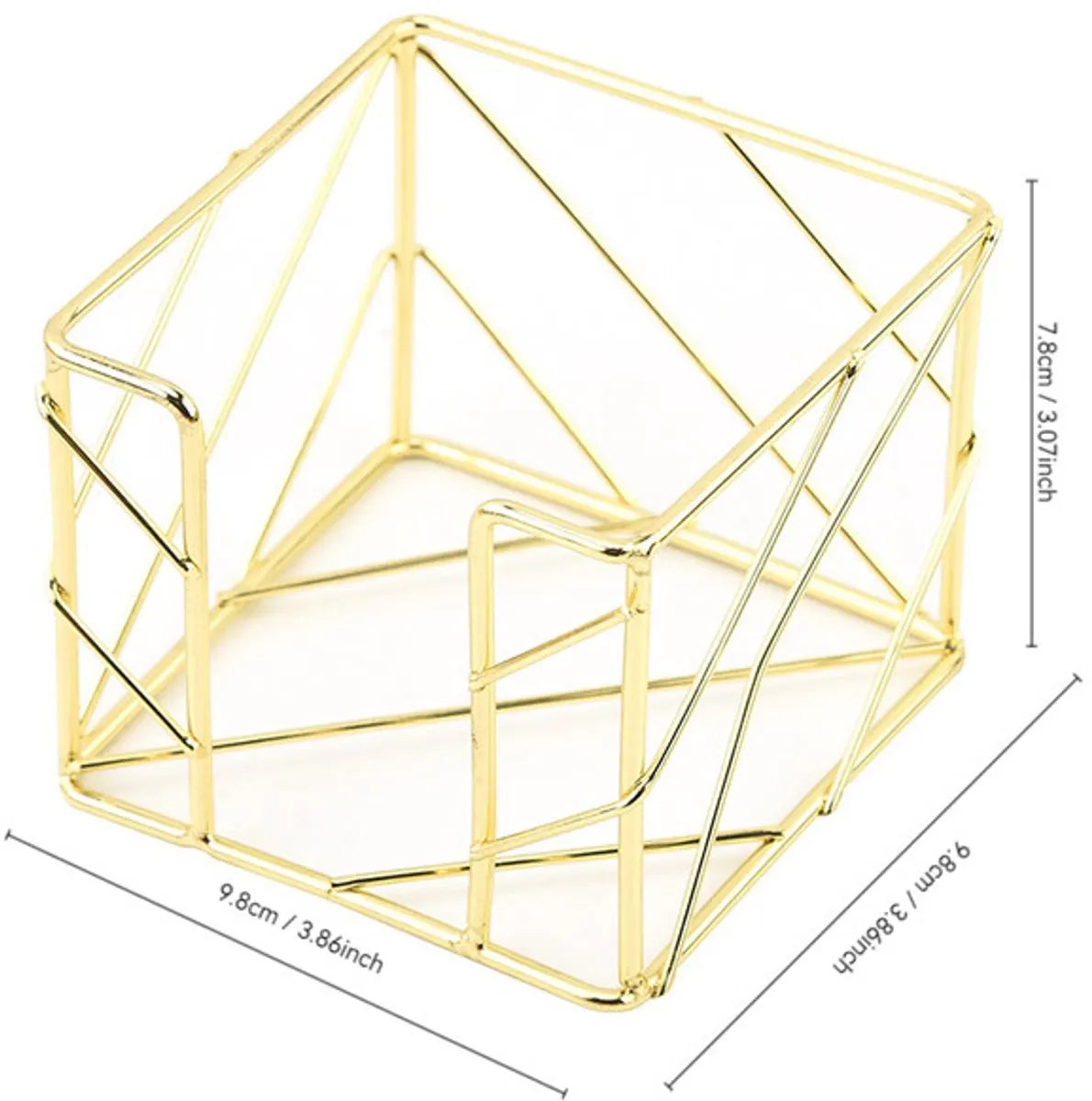 Sticky Note Holder Post-it Organizer Metal Wire Storage Rack Gold, Desktop Memo Box Desk Accessories - Image 2