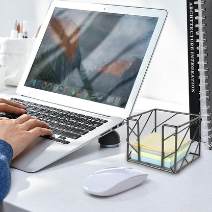 Sticky Note Organizer - Storage Rack - Metal Storage Rack - Creative Openwork Note Box - Desk Storage Accessories - Post-it Holder - Black - Image 3