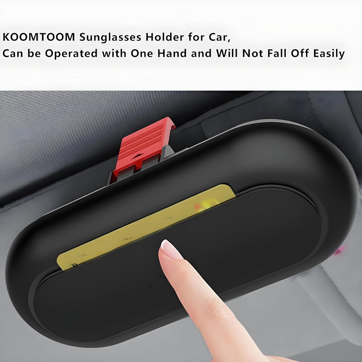 Glasses case - car glasses frame - sun visor sunglasses holder - car glasses case - multifunctional storage box - car storage accessories - hanging glasses case - with mounting clip - storage of glasses, sunglasses, cards (17*7.6cm - black) - Image 6