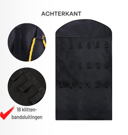 Aerend - Jewelry organizer - Double-sided hanging and transparent jewelry stand - Storage accessories - Over-the-door storage bag in black - For necklaces, earrings, sunglasses, rings, makeup - Image 9
