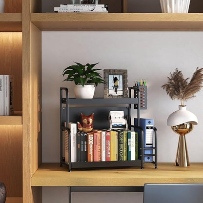 Extendable spice rack with storage accessories - 2 tiers - Image 4