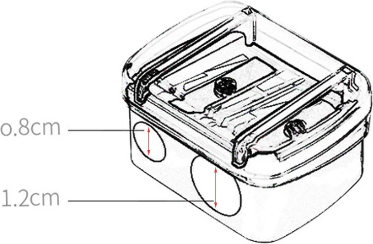 Black 2-hole pencil sharpener - Makeup sharpener with collection tray - plastic - Image 5