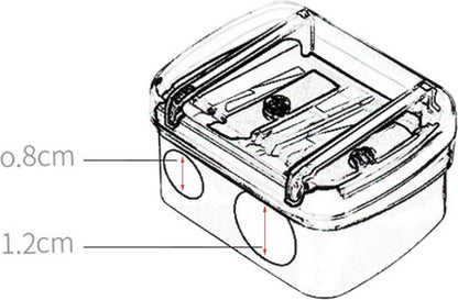 Black 2-hole pencil sharpener - Makeup sharpener with collection tray - plastic - Image 5