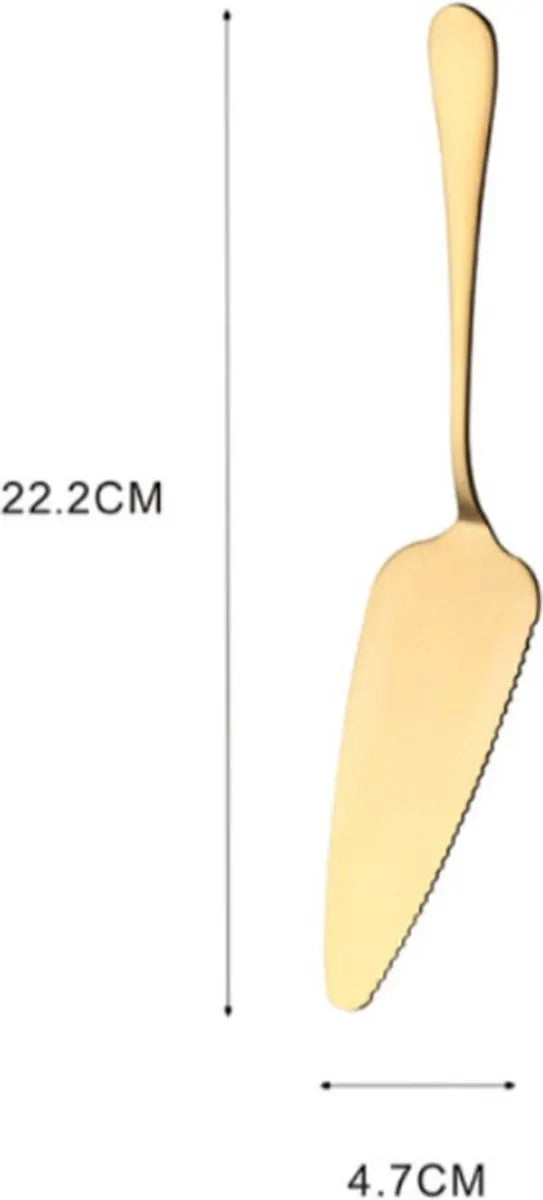 Stainless Steel Cake Server with Serrated Edge, Bronze Pie Cutter for Baking, 22.2 x 4.7 cm
