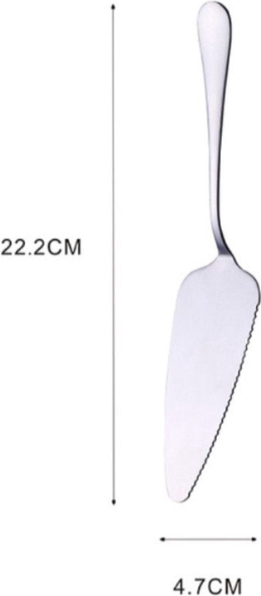 Cake Peel | Pizza Peel | Cake Cutter | Pizza Cutter | With Serrated Edge | Stainless Steel | Bronze - Image 2