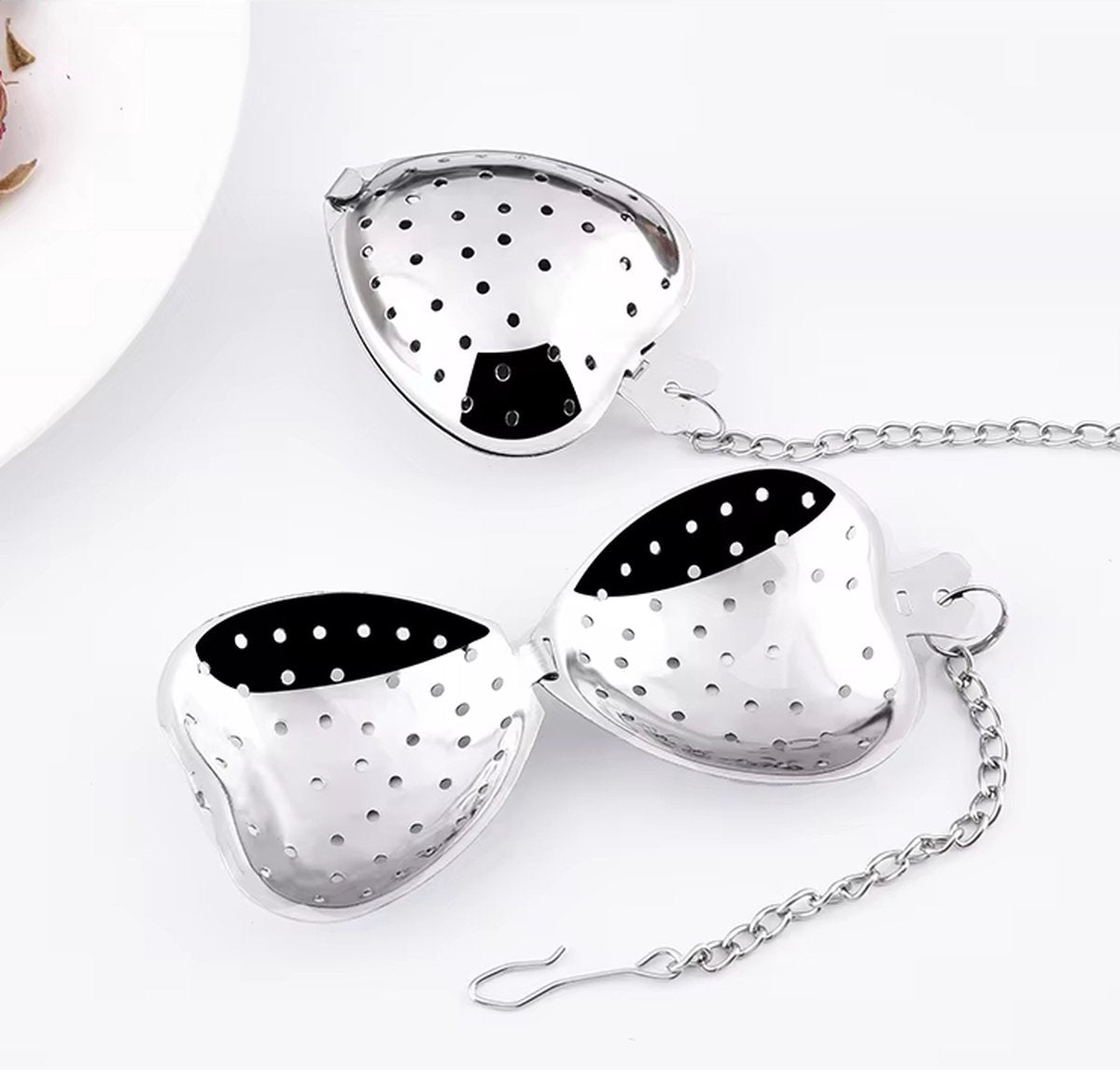 Stainless Steel Heart-shaped Tea Infuser | Male Tea Filter | Separate Tea Strainer | Herb Heart | Sieve | Tongs | Infuser | Tea Egg | Mr Tea | Little Tea Man | Stainless Steel - Image 3